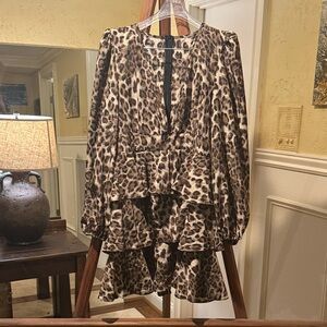 SHEIN Animal Print Long Sleeve Dress